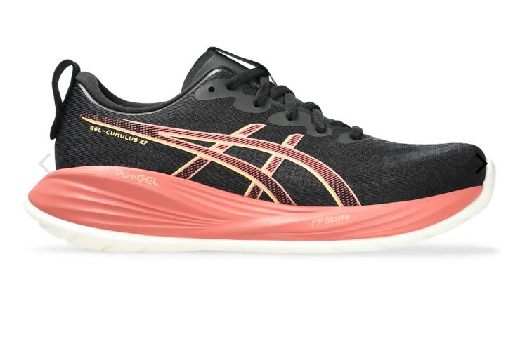 Asics Gel Cumulus in het zwart met roze